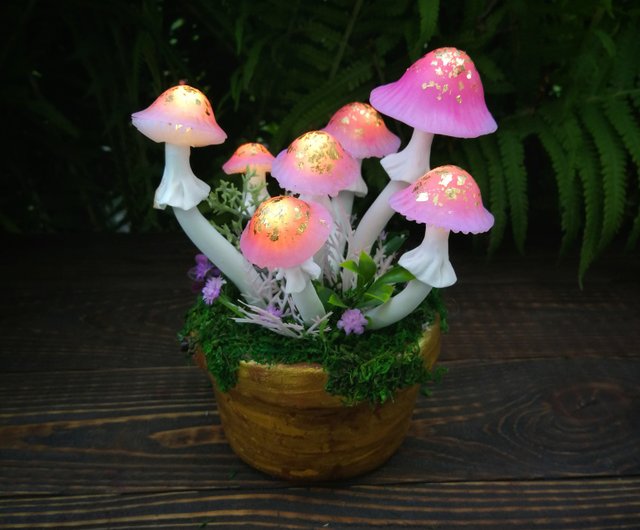 pink mushroom night light