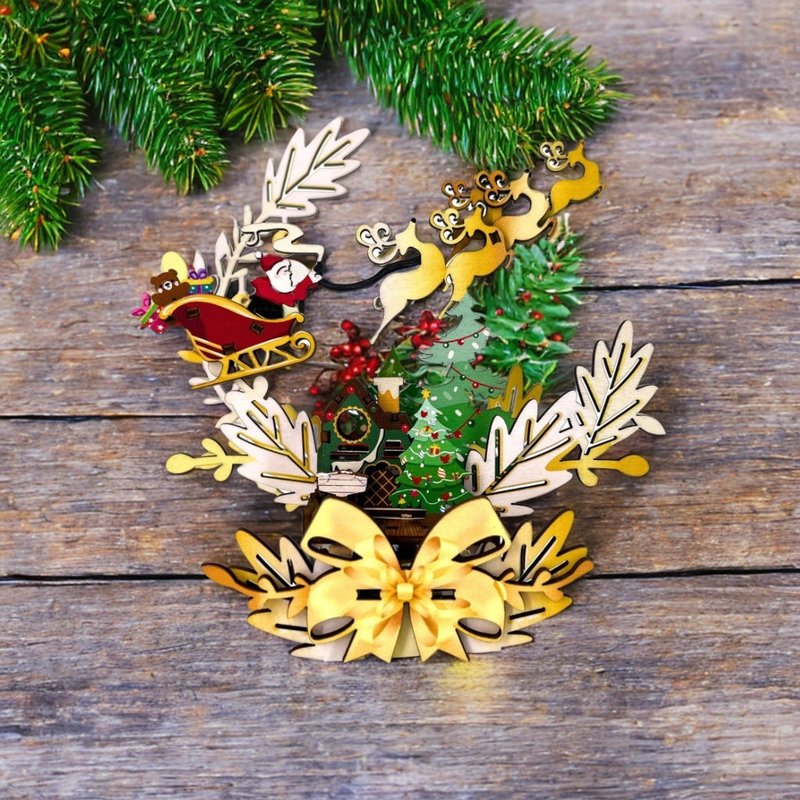 TeamGreen 3D木拼圖 | 聖誕氣氛燈(平安夜) | 節日裝飾 - 拼圖 - 木頭 多色