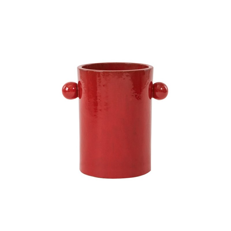 OYOY Inka Inka Minimalist Stoneware / Potted Plant - Small / Classic Red - Plants - Pottery Multicolor