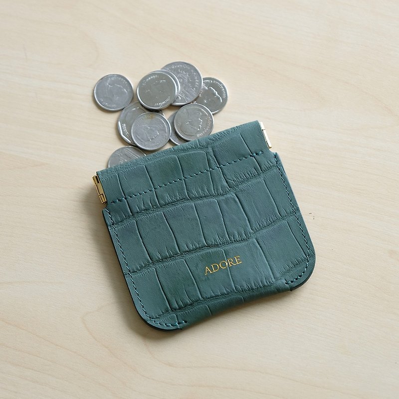 Genuine Leather Coin Purses Green - ADORE Leather coin purse (Forest Green)