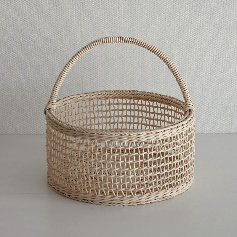 Single hand cylindrical basket diameter 24 - Shelves & Baskets - Wood 