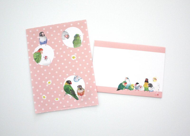 Letter set VIVID BIRDS - ซองจดหมาย - กระดาษ สึชมพู