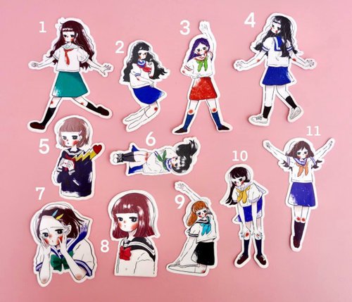 防水ステッカーセーラー服の女の子 - ショップ andyjian0825