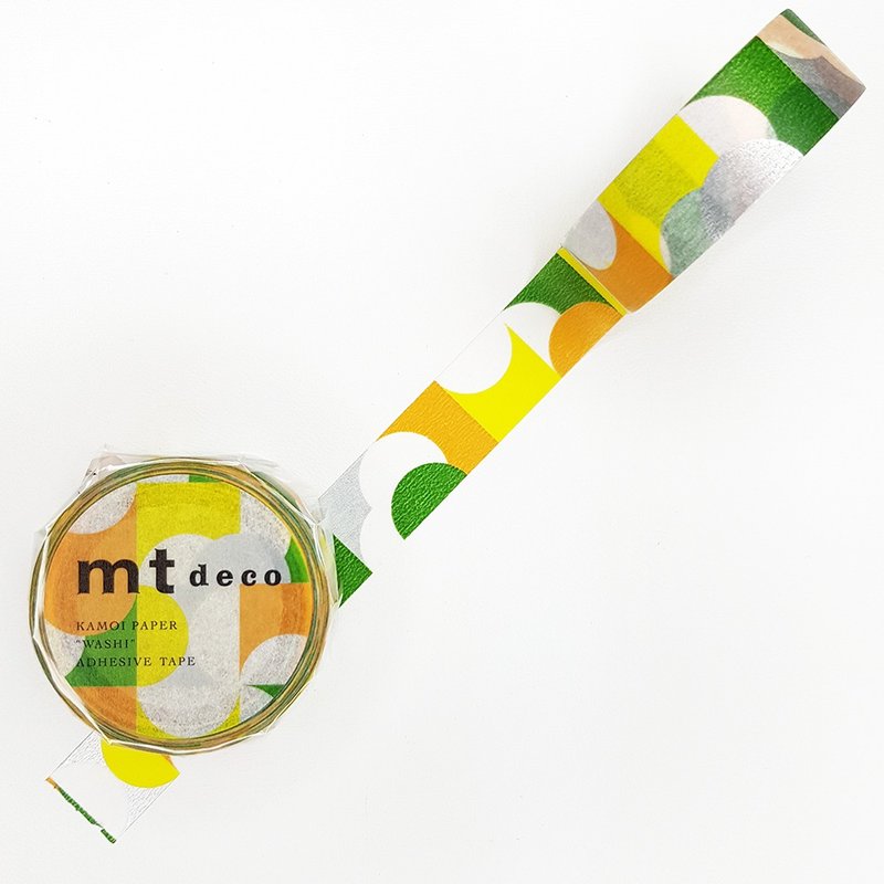 mt Deco 和紙膠帶 / 半圓-黃x綠 (MT01D456) / 2020SS - 紙膠帶/和紙/PET - 紙 
