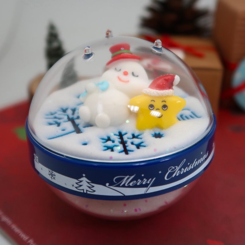 Christmas Snowman Gifts Snow Globe  Merry Christmas & Happy New Year Blessing - Items for Display - Acrylic White