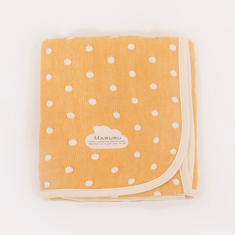 MARURU  Japan-made  Luxurious six-layer muslin baby blanket -Orange S/M/L - Bedding - Cotton & Hemp Orange