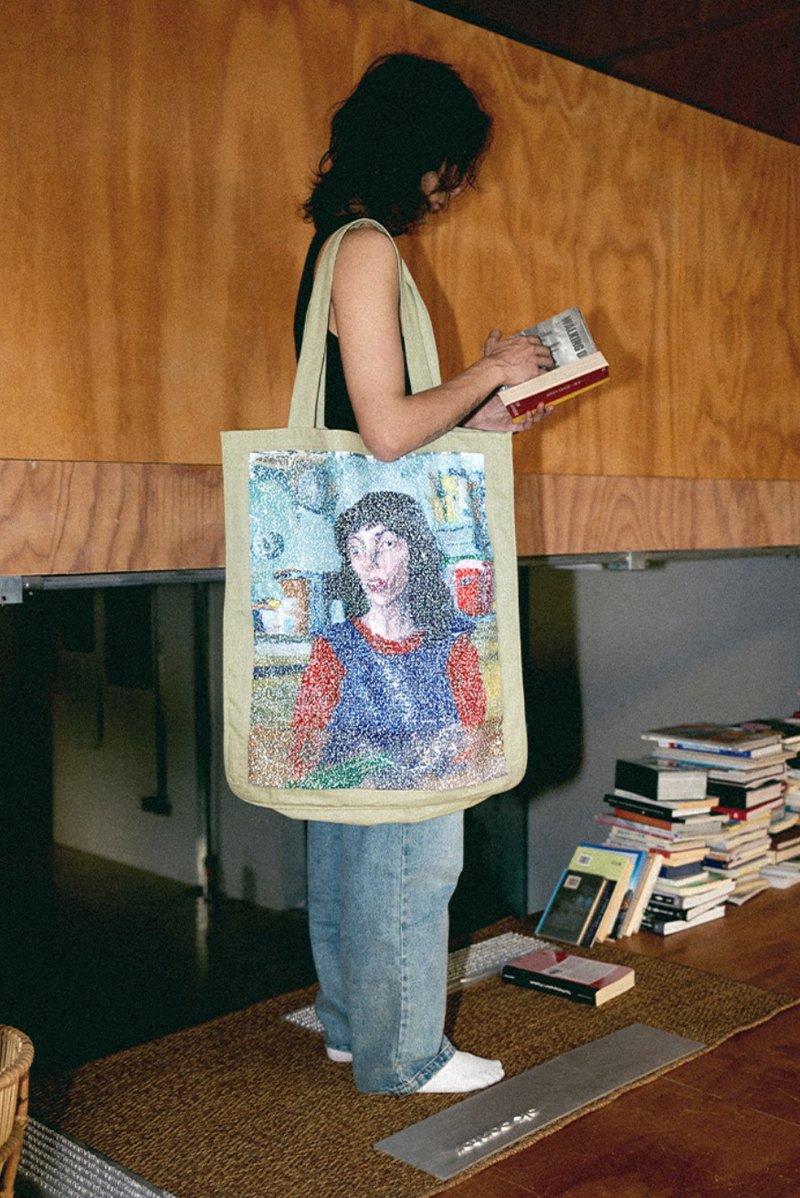 Large Shipping Bag 白眼女孩亮片包 雙面背 斜挎包/側背包/單肩 - 側背包/斜背包 - 其他材質 綠色