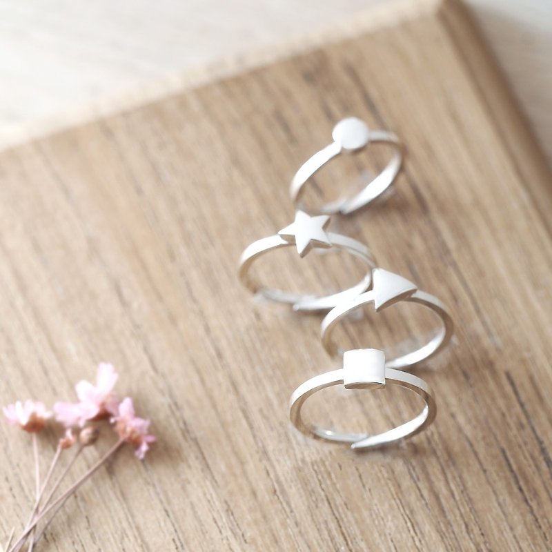 mini figure ring silver925 9-12 - แหวนทั่วไป - โลหะ สีเทา