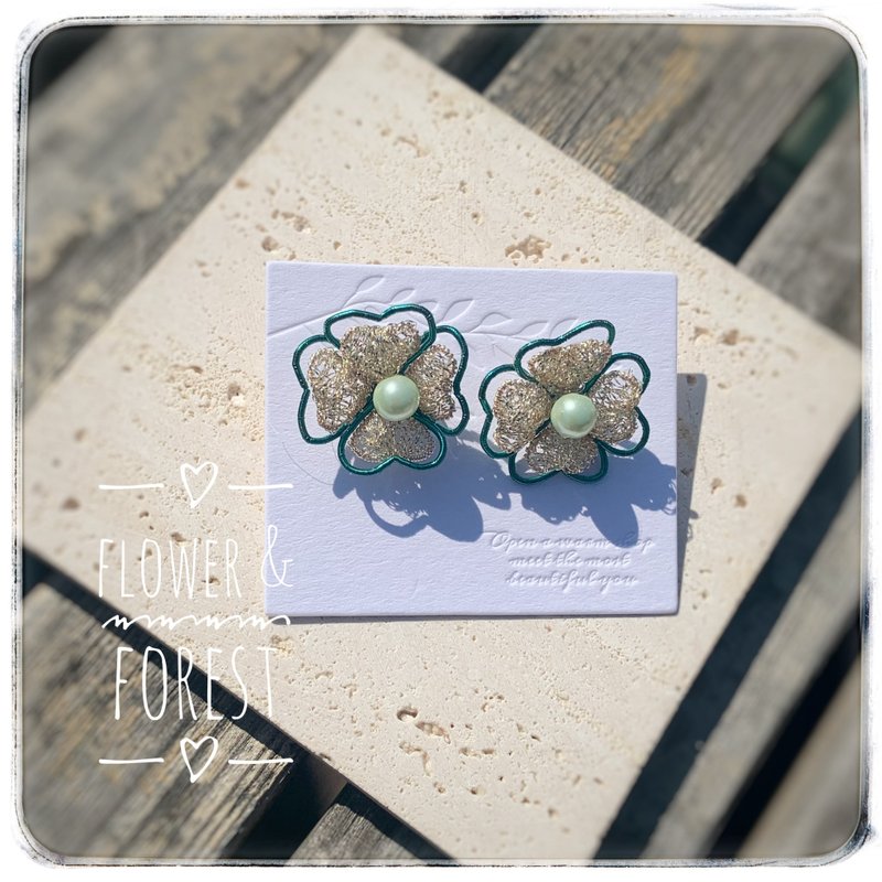 four leaf clover Clip-On - ต่างหู - เครื่องประดับ 