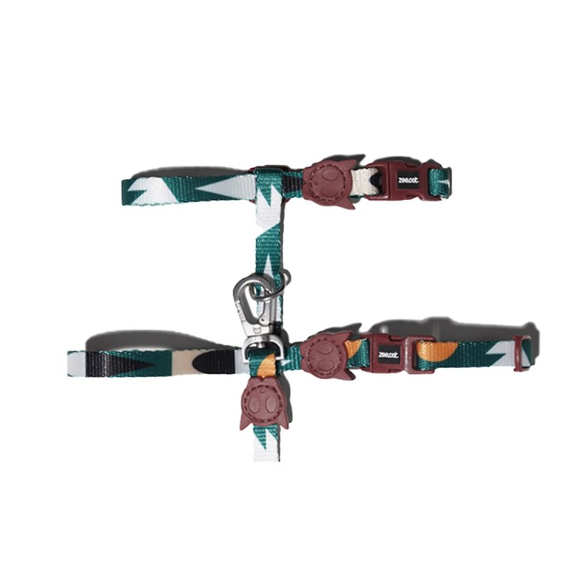 zee.cat Apache Cat H-Strap + Leash - Collars & Leashes - Other Materials Multicolor