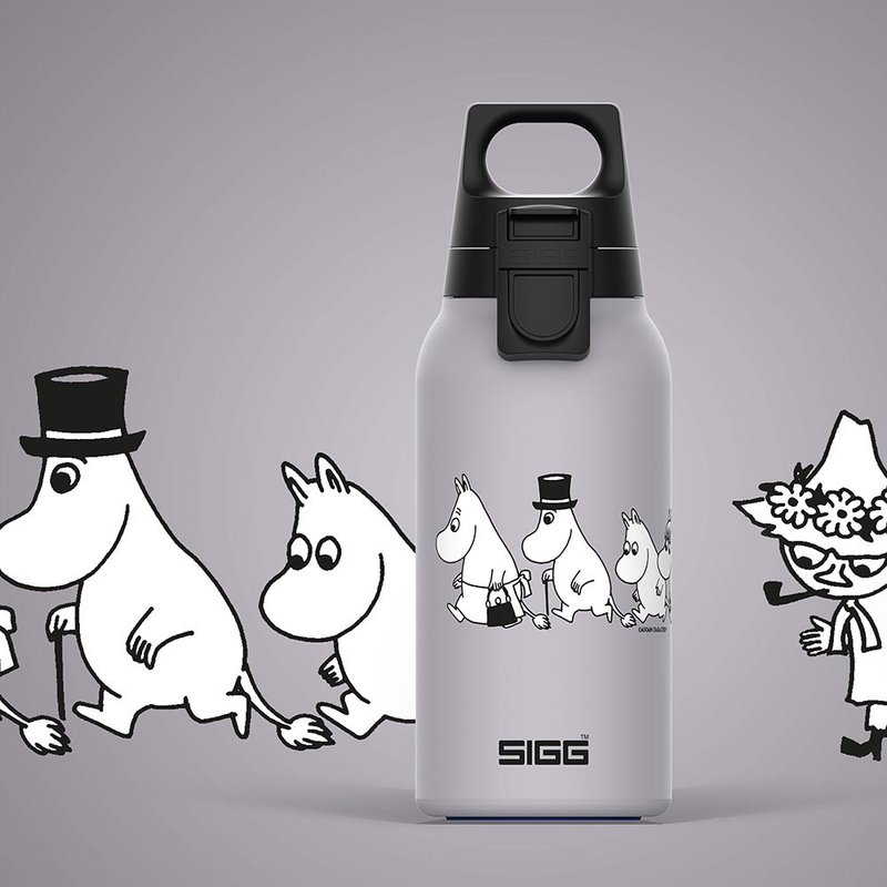 瑞士百年SIGG x Moomin 輕量保溫瓶 330ml- 嚕嚕米散步去 - 保溫瓶/保溫杯 - 不鏽鋼 灰色