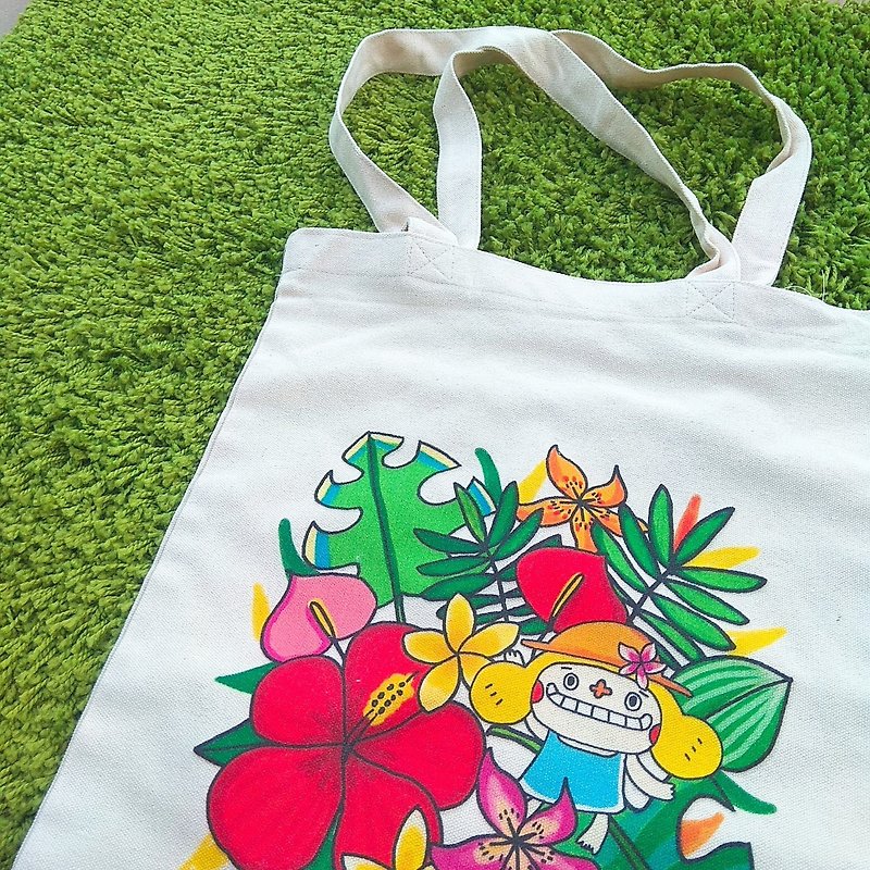 Flower big nose summer tail canvas bag :) - กระเป๋าแมสเซนเจอร์ - ผ้าฝ้าย/ผ้าลินิน หลากหลายสี