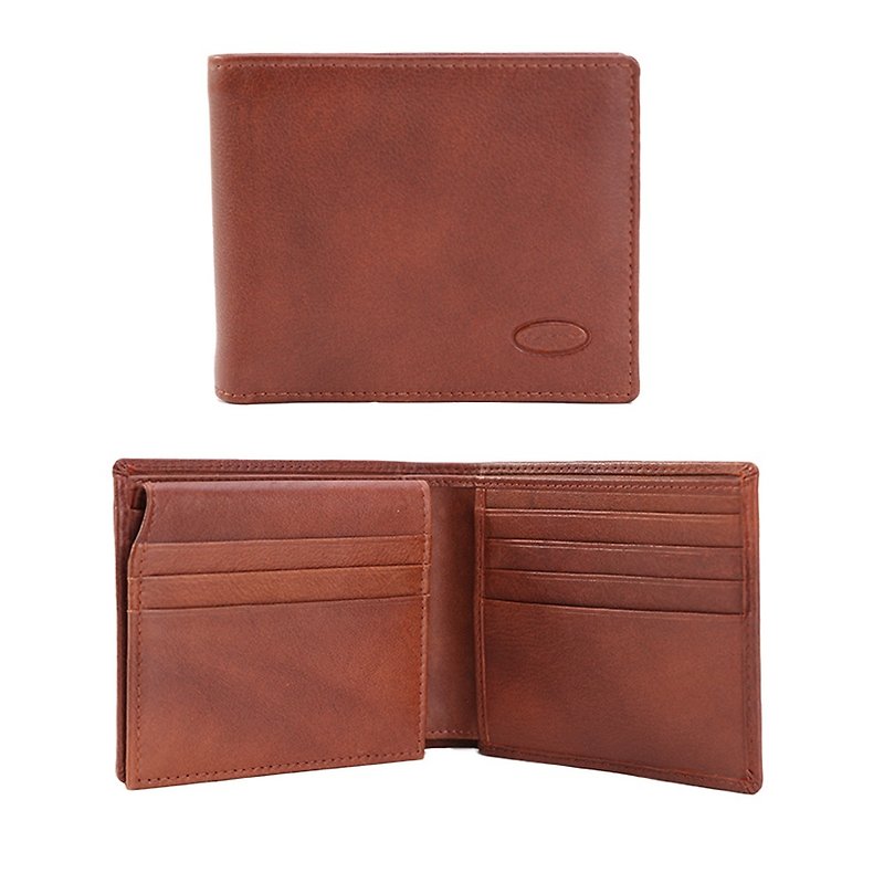CUMAR VACCHETTA flip ID RFID short wallet - Wallets - Genuine Leather Brown