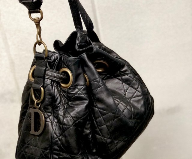 Dior cannage drawstring online bag