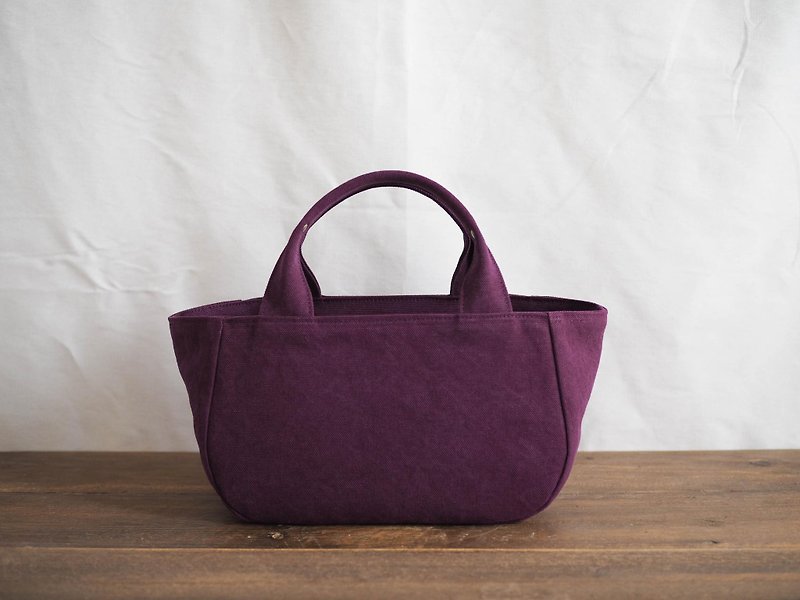 Made to order Round tote with lid S Purple - Handbags & Totes - Cotton & Hemp Purple