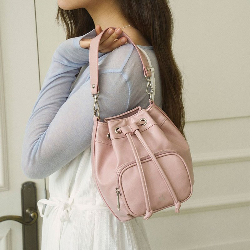 MUR Korean Haby bag Vegan Leather Bag (Pink) - กระเป๋าแมสเซนเจอร์ - วัสดุอีโค 