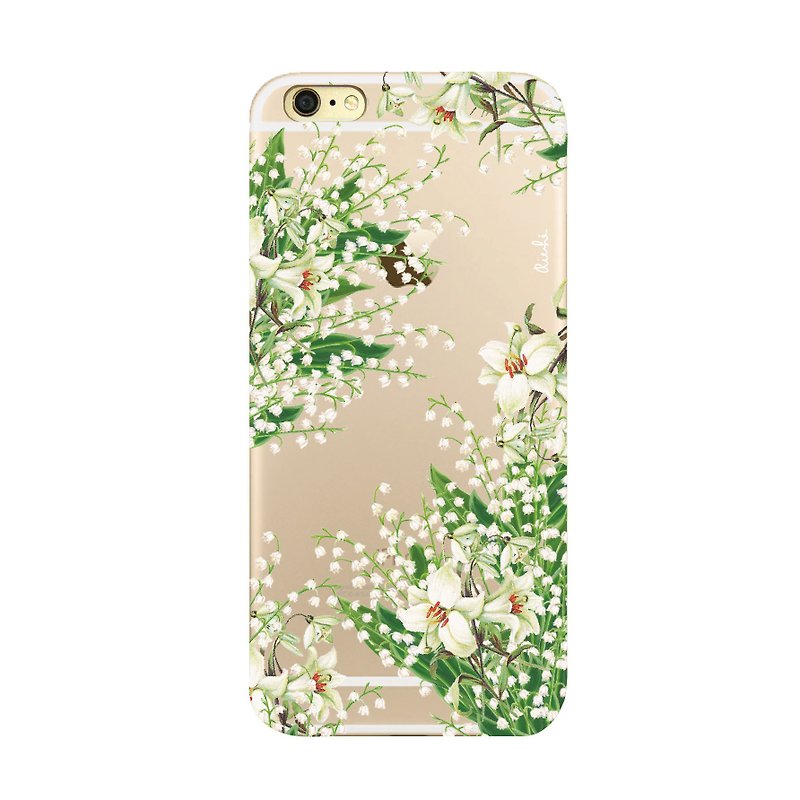 Lily of the valley narcissus lily crystal clear soft shell - เคส/ซองมือถือ - ซิลิคอน ขาว