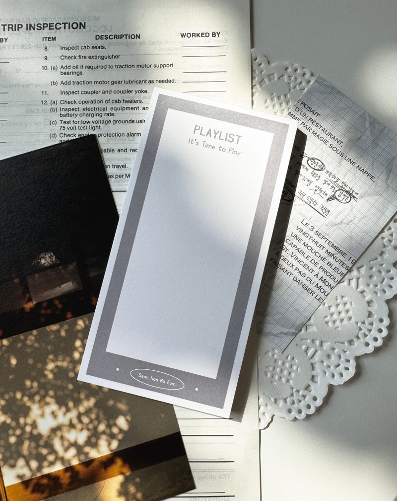 Playlist Memo Pad 120g paper - 便條紙/便利貼 - 紙 灰色