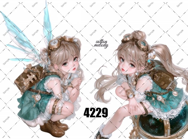 original sticker no.4229 人物ステッカー オリジナルステッカー オリジナル人物ステッカー 装飾ステッカー cotton melody - 貼紙 - 紙 