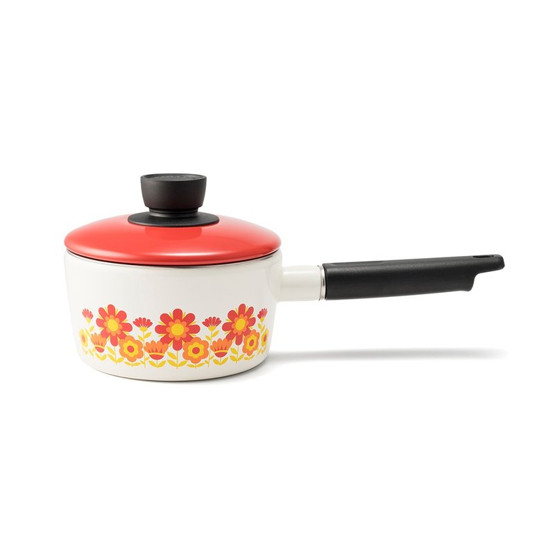 MEMORIES Enamel Sauce Pan 16cm with Lid - Cookware - Enamel 