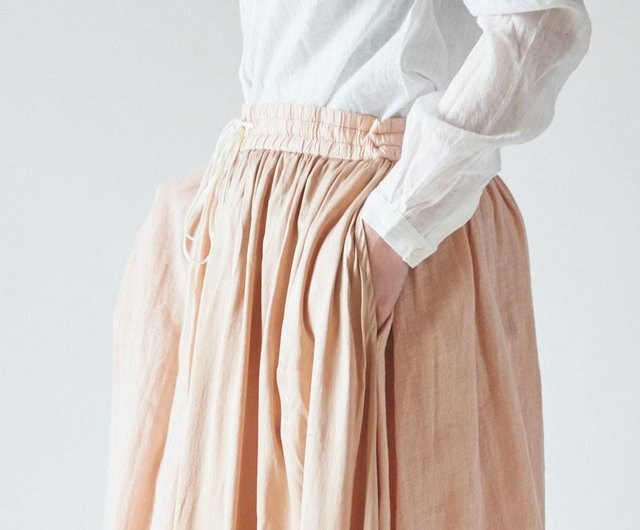 在庫ラスト1点SALE】enrica longskirt pinkbeige / botanical dye - ショップ PINT スカート -  Pinkoi