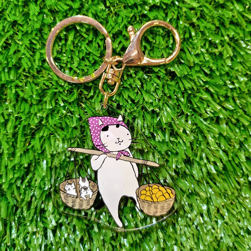 3 Cat Shop Exclusive Keychain - Pole Cat (Illustrator: Miss Cat) (Longest Side: 6cm) - Keychains - Acrylic 