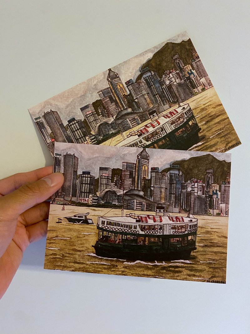 香港維港 明信片 - 心意卡/卡片 - 紙 