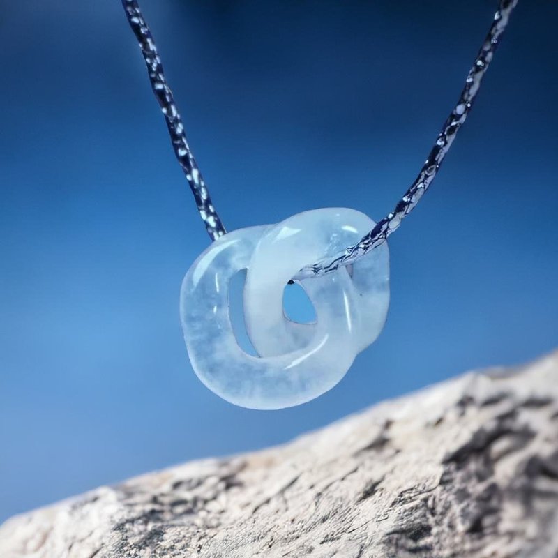 【Eternal Connection】Ice Jadeite Concentric Circles Necklace | Natural Burmese Jadeite Grade A Jadeite | Gift - สร้อยคอ - หยก ขาว