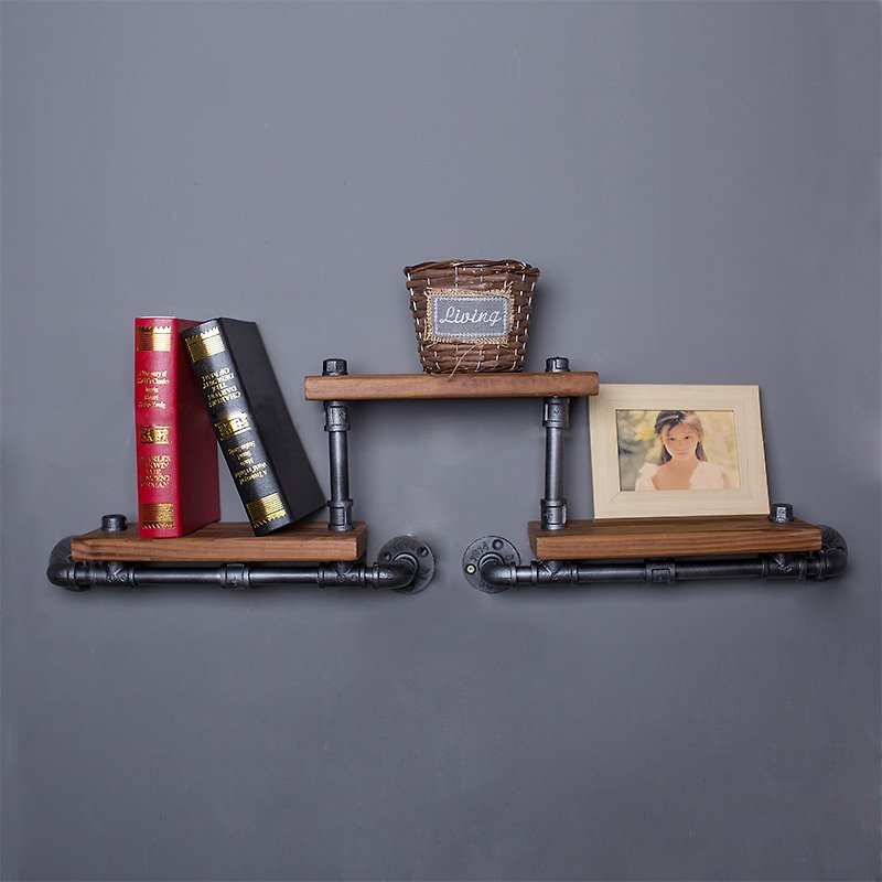 Industrial Feng Shui Pipe Shelves Wall Decoration Bookshelf - Storage - Other Metals 