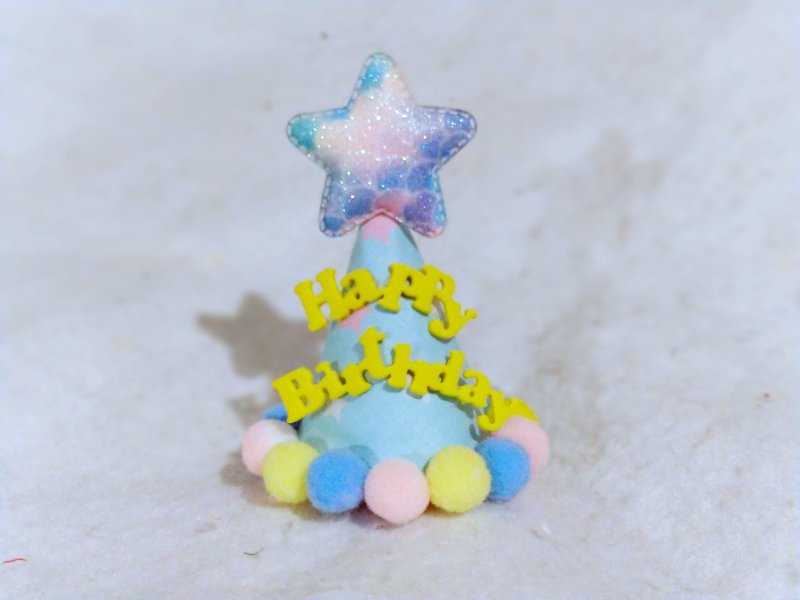 Spot Birthday star birthday star pet birthday hat - ชุดสัตว์เลี้ยง - ผ้าฝ้าย/ผ้าลินิน 