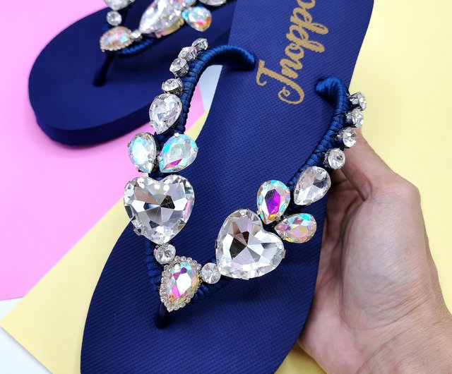 Blue clearance jewelled sandals