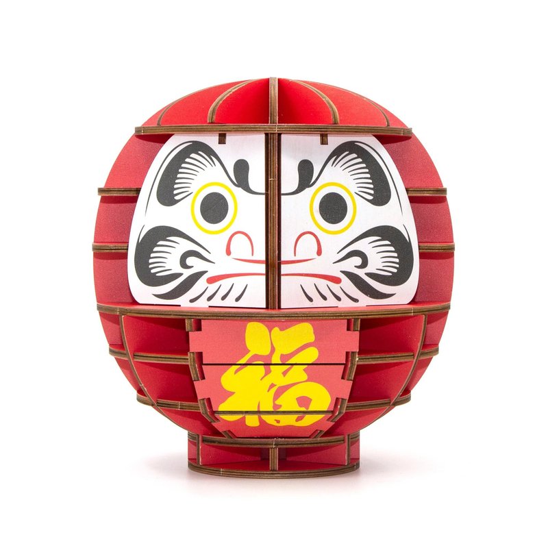 Jigzle 3D木拼圖 - 彩色達摩 | 許願祈求 - 拼圖 - 木頭 紅色
