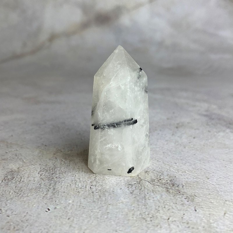【微瑕特惠】水晶柱- 黑髮晶  辦公室療癒微景觀 裝置擺飾 - 擺飾/家飾品 - 寶石 多色