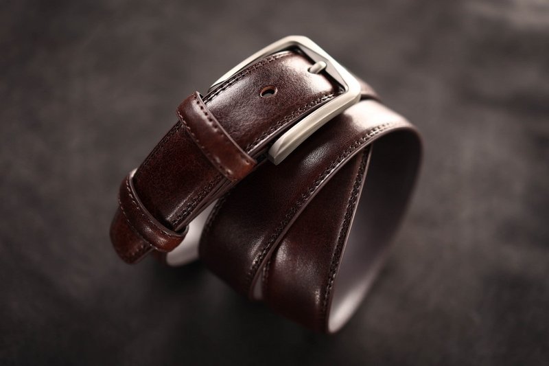 VOYAGE - Mil Leather Belt 3.4cm - Belts - Genuine Leather Brown