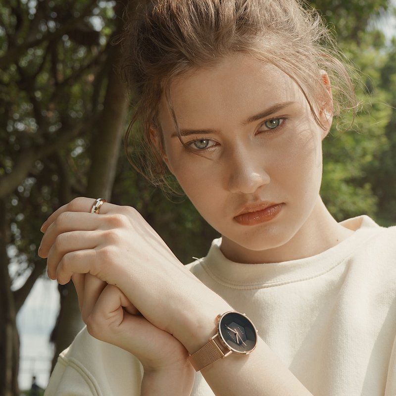 Volare Solar 34MM / 深邃玫瑰金手錶 - 女錶 - 其他材質 