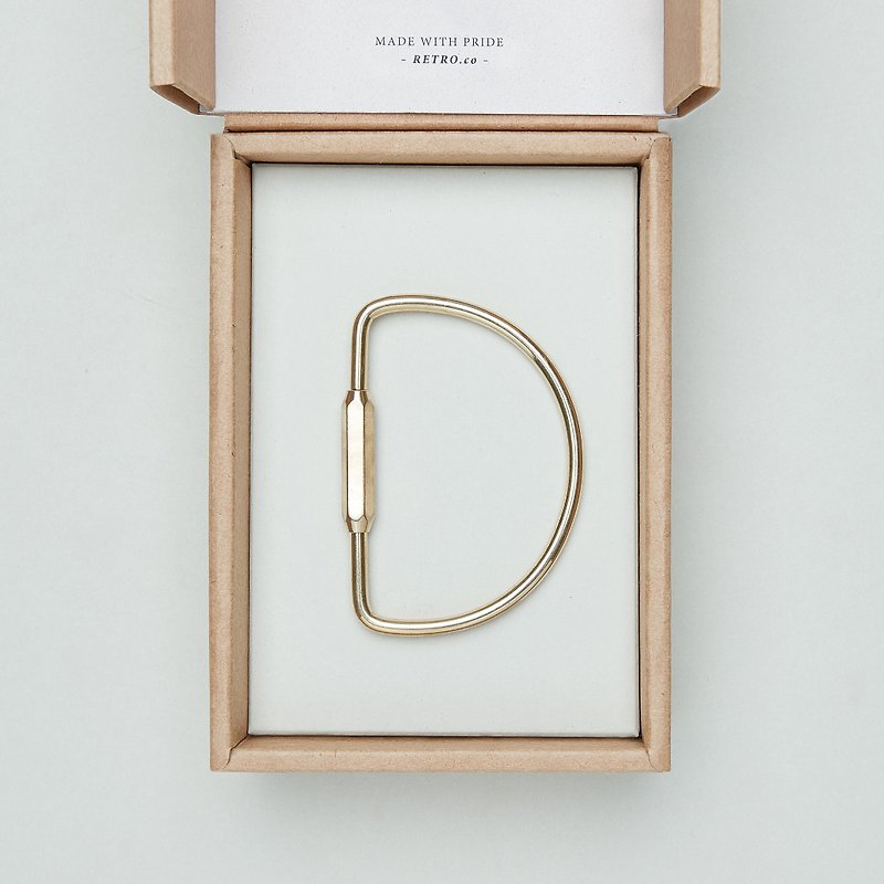 Brass D Type 黃銅鑰匙圈 - 鑰匙圈/鑰匙包 - 銅/黃銅 