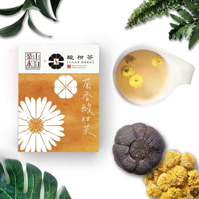 [Liangshan Shuibo] Chrysanthemum Lime Tea (New Packaging_Maoli Black Gold Turban Edition 6 pieces/box) - Tea - Fresh Ingredients Orange