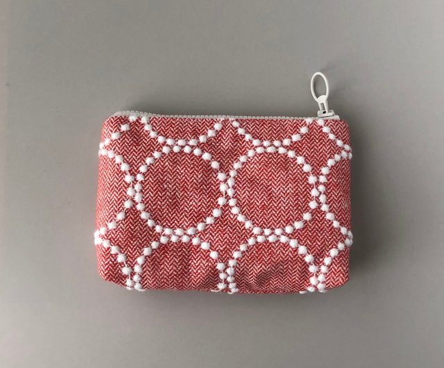 最新 tambourine ポーチ ハンドメイド サークル模様 コスメ