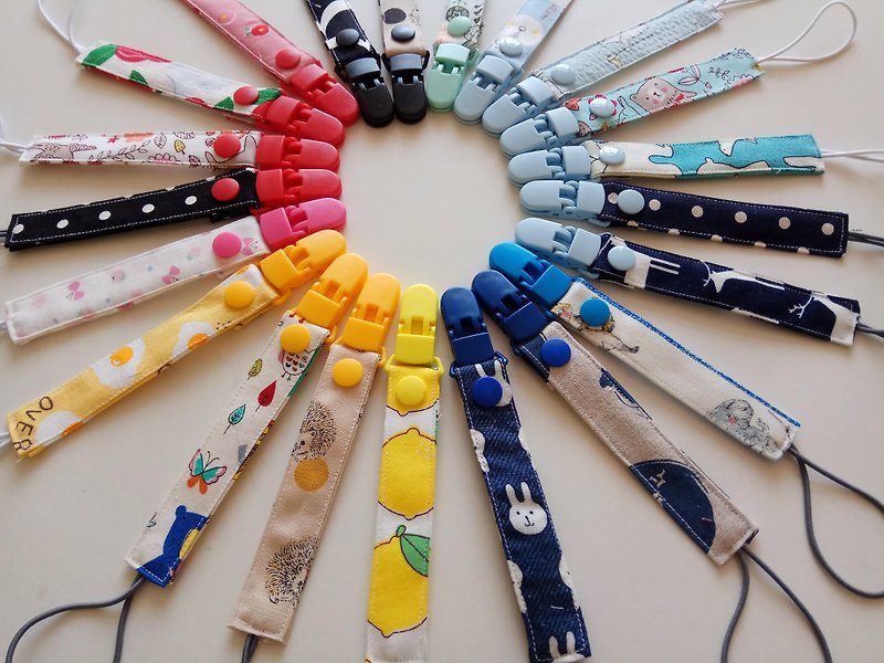 [Shipping within 5 days] One-month gift pacifier chain pacifier clip suitable for vanilla pacifier - อื่นๆ - ผ้าฝ้าย/ผ้าลินิน หลากหลายสี