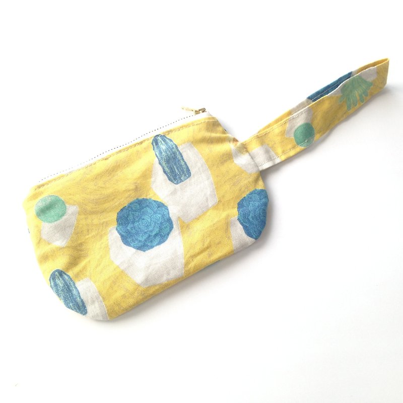 Take away - cactus special yellow - a handmade purse handbag bag - กระเป๋าคลัทช์ - ผ้าฝ้าย/ผ้าลินิน สีเหลือง