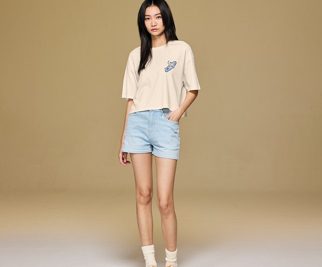 Lee レディース マイクロブラッシュドデニムショートパンツ