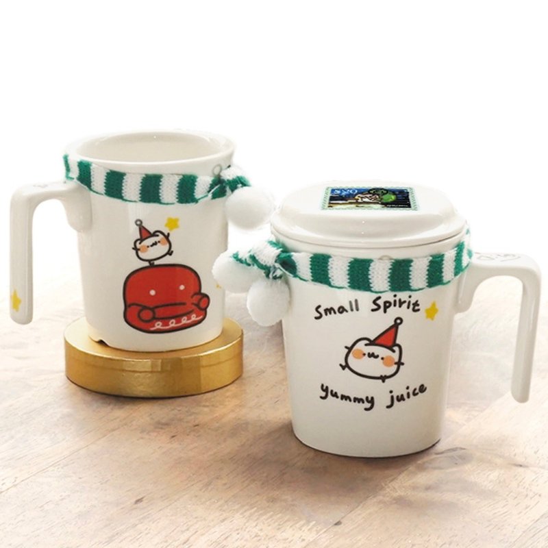 Meow Meow Monster Christmas Kissing Mug - Red - Mugs - Porcelain Red