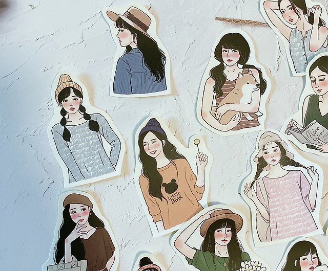 2023 Girl Sticker Gift Box 72pcs - Shop starlululu Stickers - Pinkoi