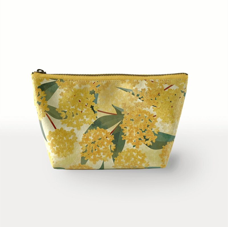 Pouch　Sweet osmanthus - กระเป๋าเครื่องสำอาง - หนังเทียม สีเหลือง