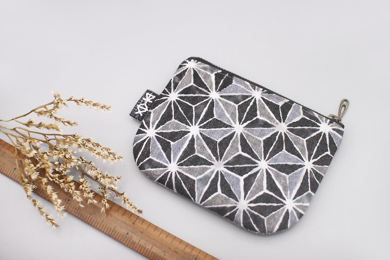 Out of print - Ping An Xiaole Wallet - Snowflake - Gray Snow (Handle Cotton) - Wallets - Cotton & Hemp Gray