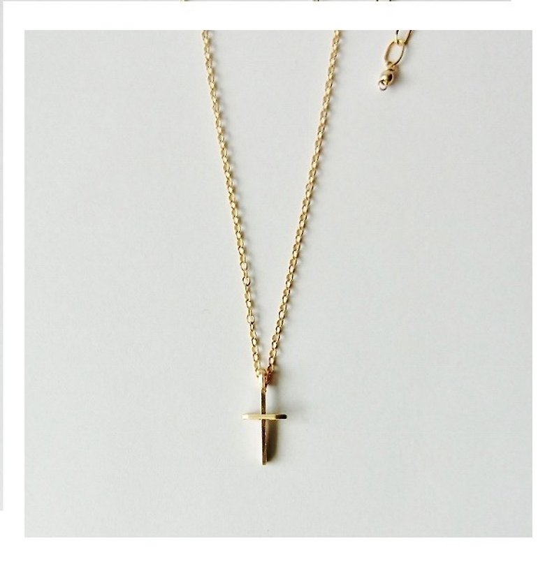 Mini Cross Necklace 14KGF - Necklaces - Other Metals Gold