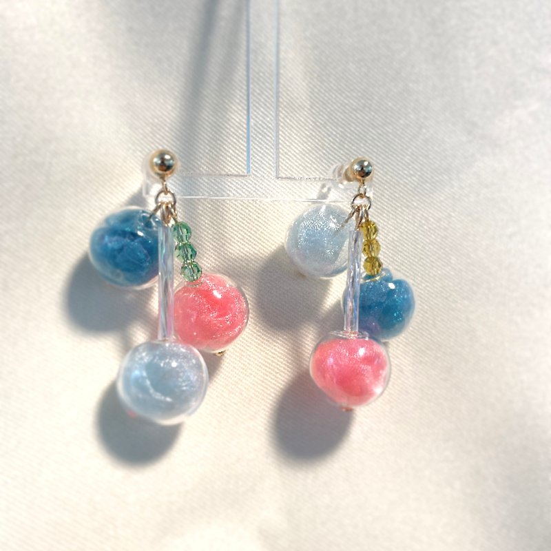 bubble wedding dress - Earrings & Clip-ons - Glass 