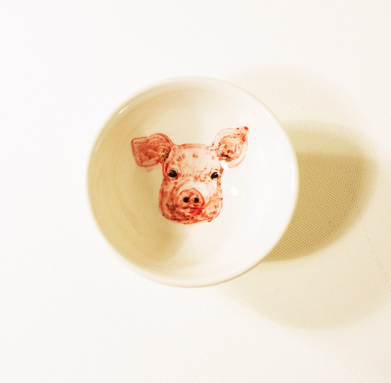 Hand-painted small tea cup-12 zodiac small cup pig - Teapots & Teacups - Porcelain Pink