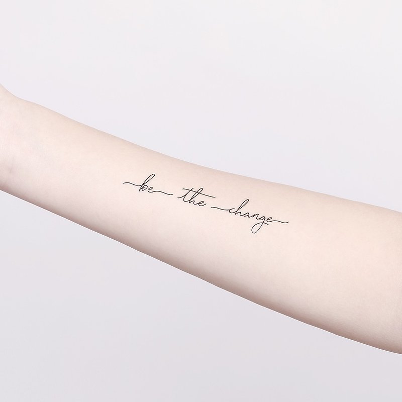 Surprise Tattoos - be the change Temporary Tattoo - Temporary Tattoos - Paper Black