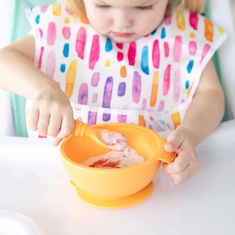 Bumkins Baby Silicone Bowl Set (Orange Yellow) - Children's Tablewear - Other Materials 
